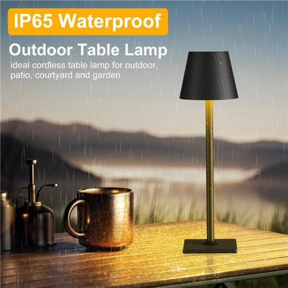 Rechargeable cordless LED table lamp dimmable portable light for indoor outdoor - Picture 5 of 8